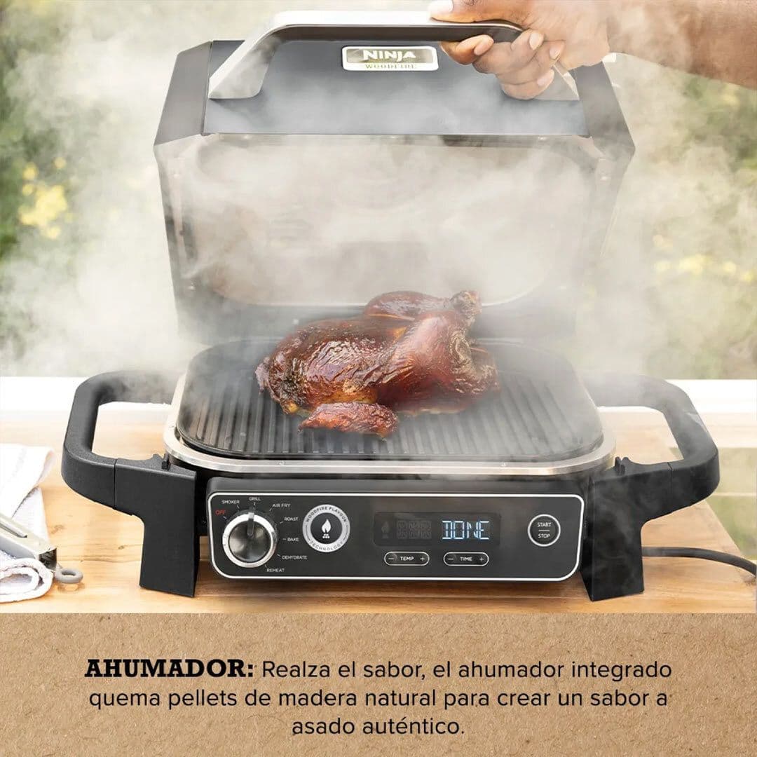 Parrilla Eléctrica Ninja Con Ahumador Woodfire_4