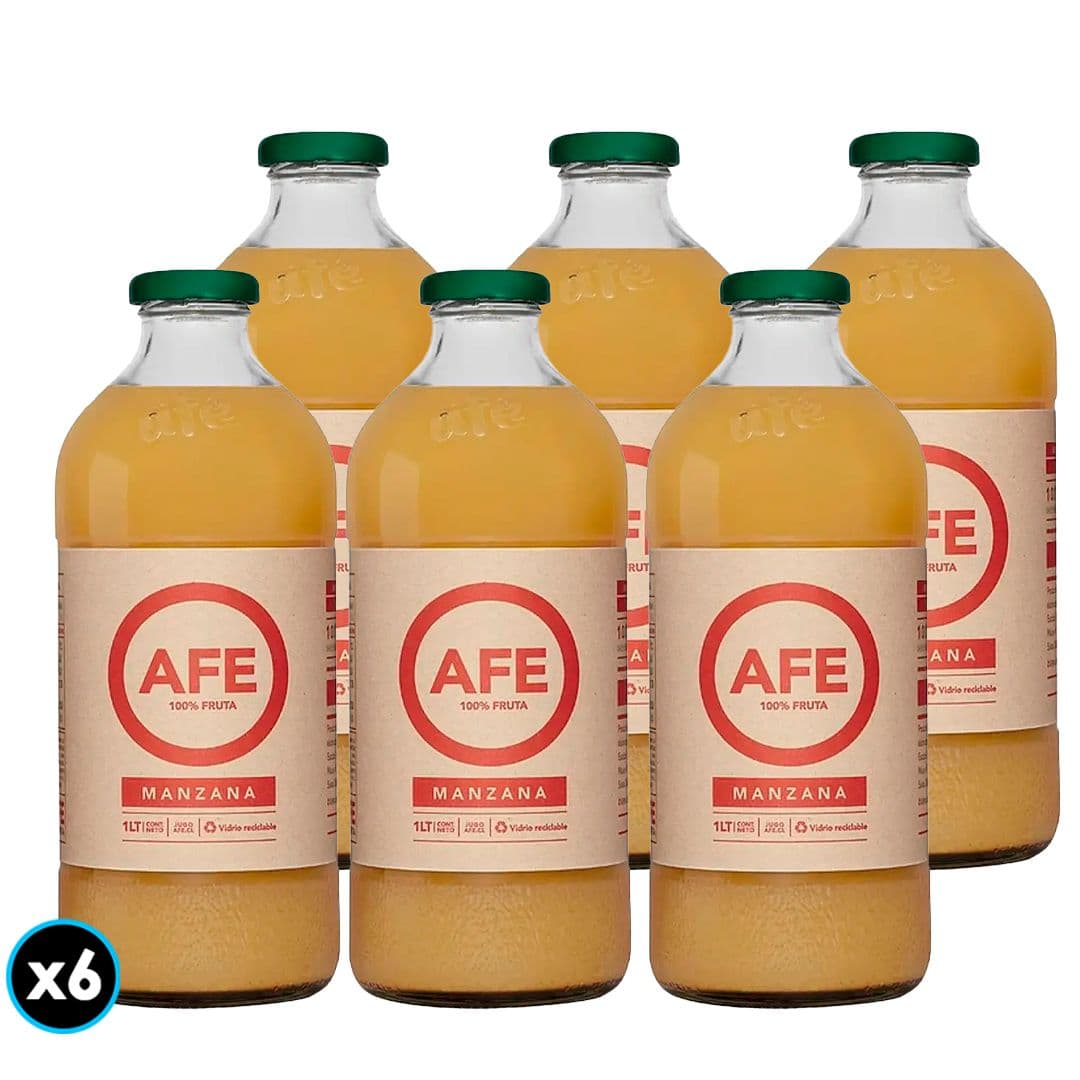 6x Jugo Afe Manzana Roja 1 L_1