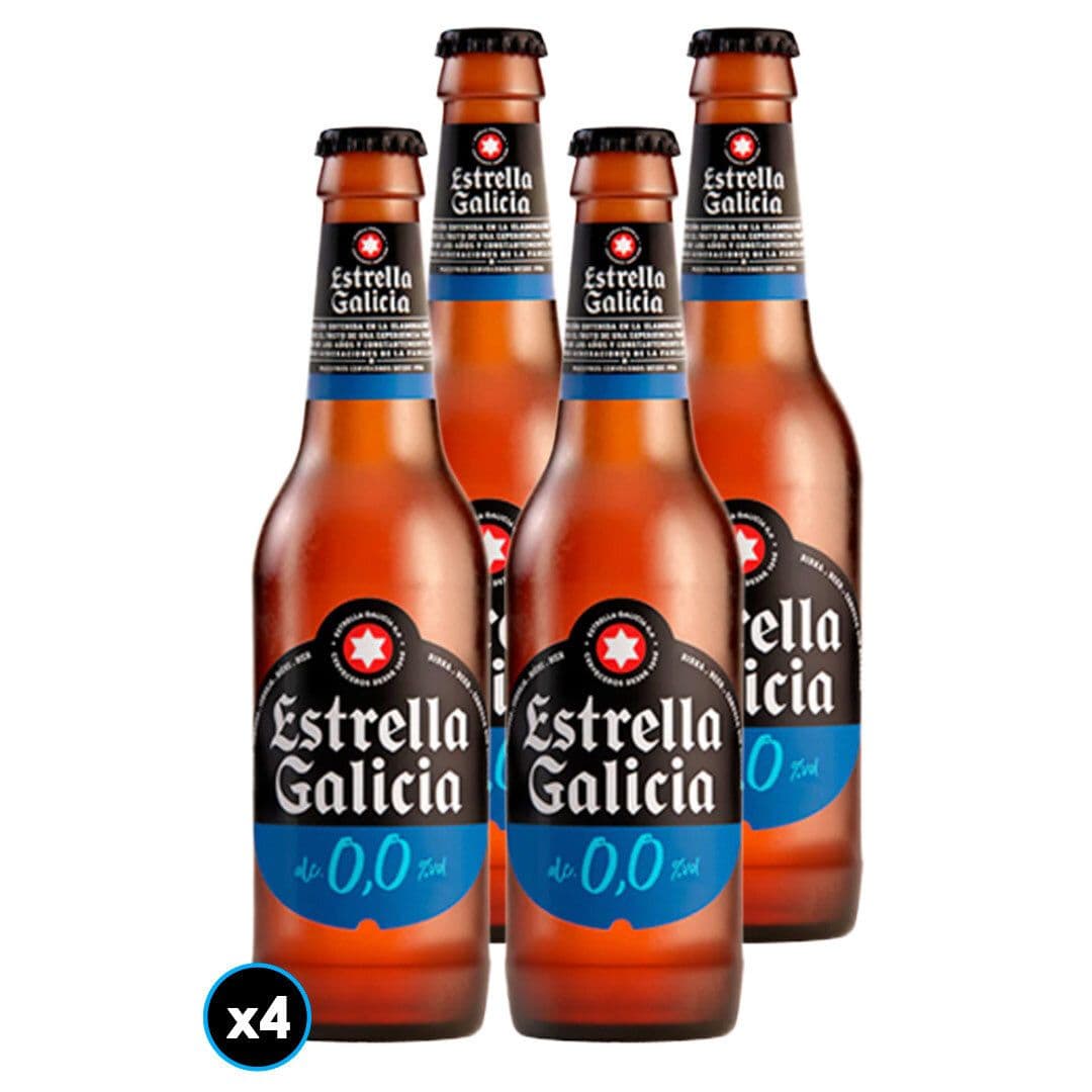 4x Cerveza Estrella Galicia Sin Alcohol 330cc_1