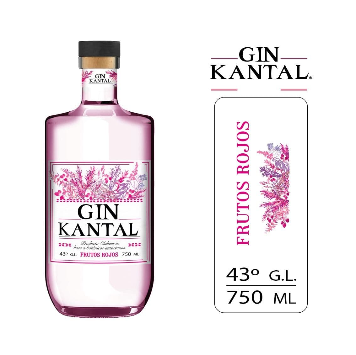 Gin Kantal Frutos Rojos 750cc 43º alc._1