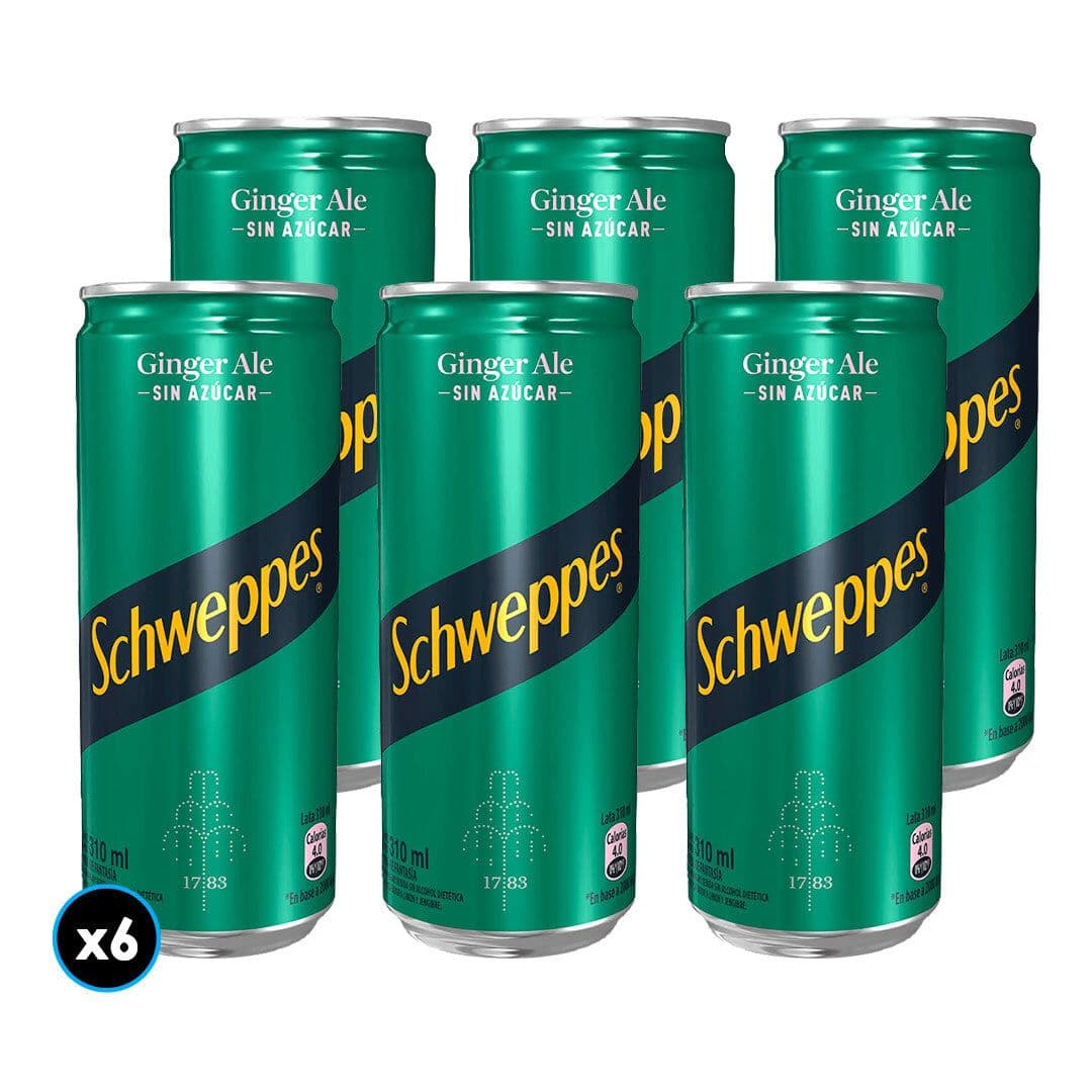 6x Bebida Schweppes Ginger Ale Sin Azúcar 310cc_1