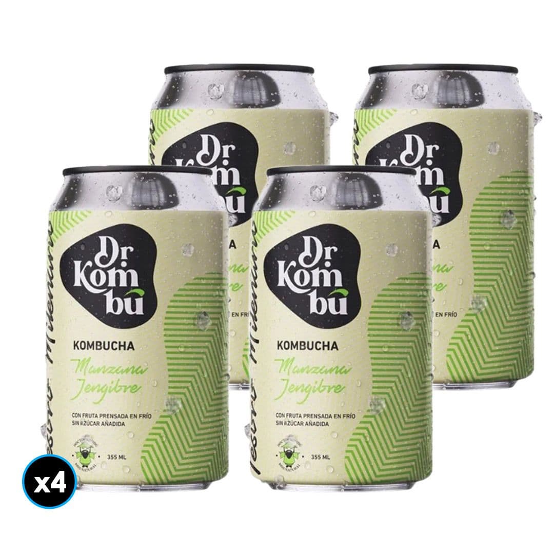 4x Kombucha Dr. Kombu Manzana Jengibre Lata 350cc_1
