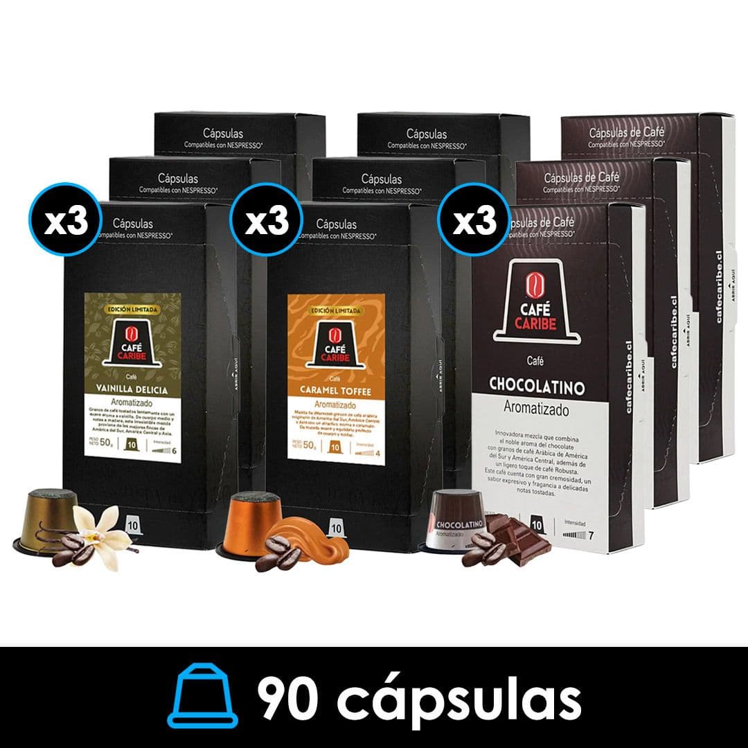 PACK 90X Cápsulas Café Caribe Nespresso® Compatible (Especial Sabores)_1