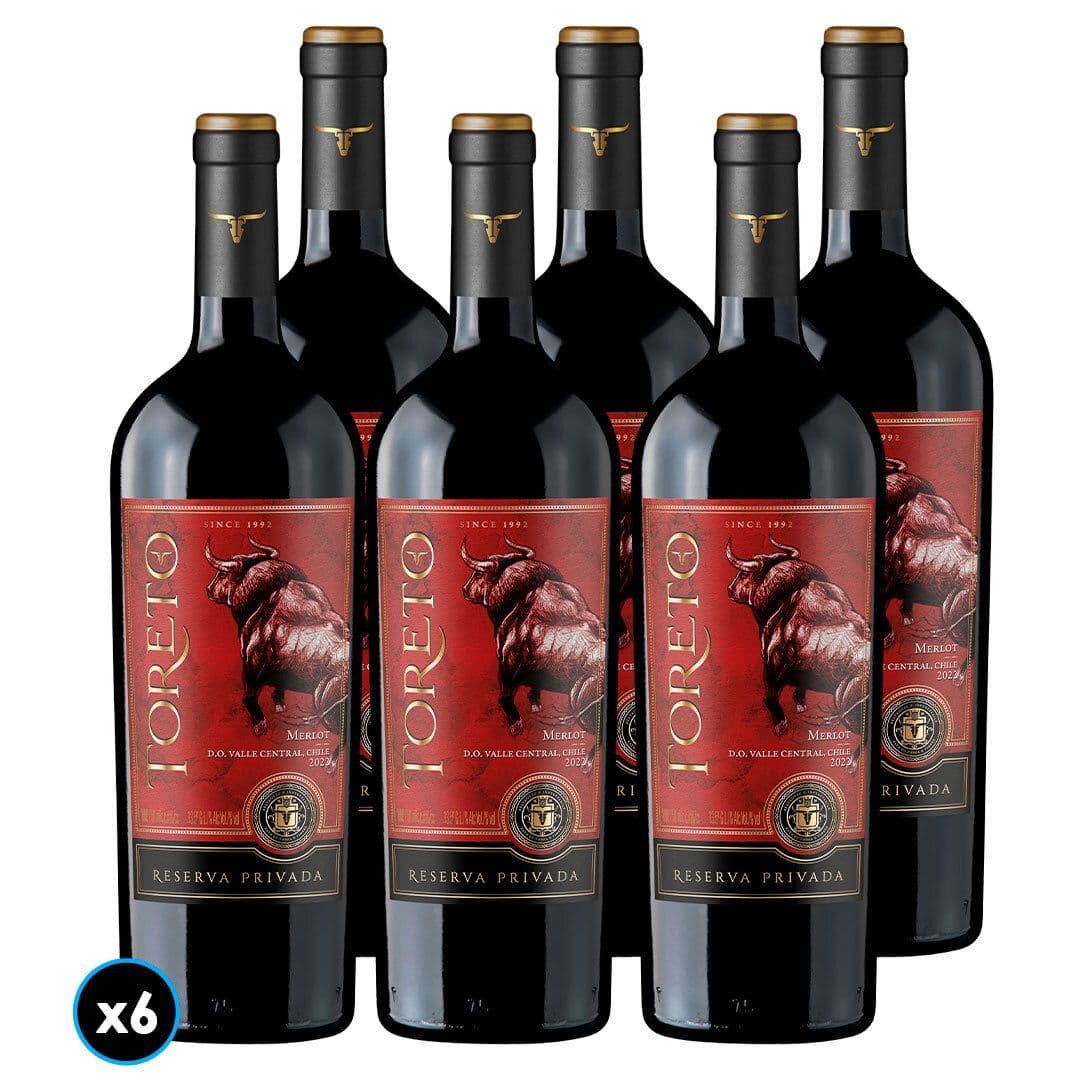 CAJA VINO TORETO RESERVA PRIVADA (MERLOT): 6x Vino Toreto Reserva Privada Merlot 750cc_1