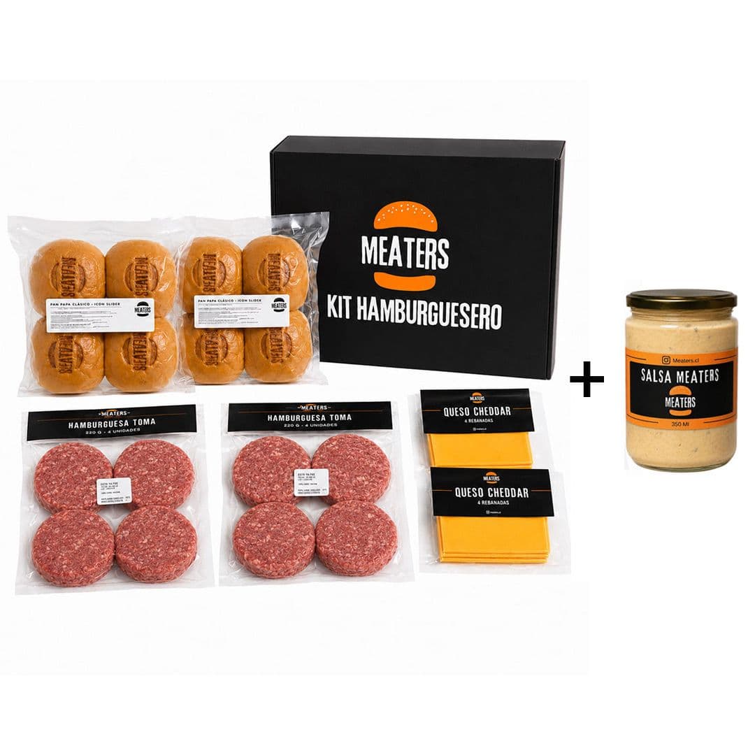 KIT HAMBURGUESERO MEATERS: 8 hamburguesas + Salsa Big Meaters_1