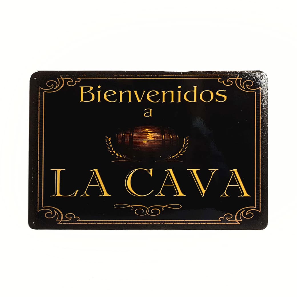Afiche Bienvenidos a La Cava Metálico 15 x 30 cm._1